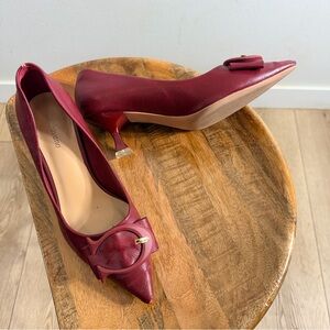 Chic Burgundy Leather Heels